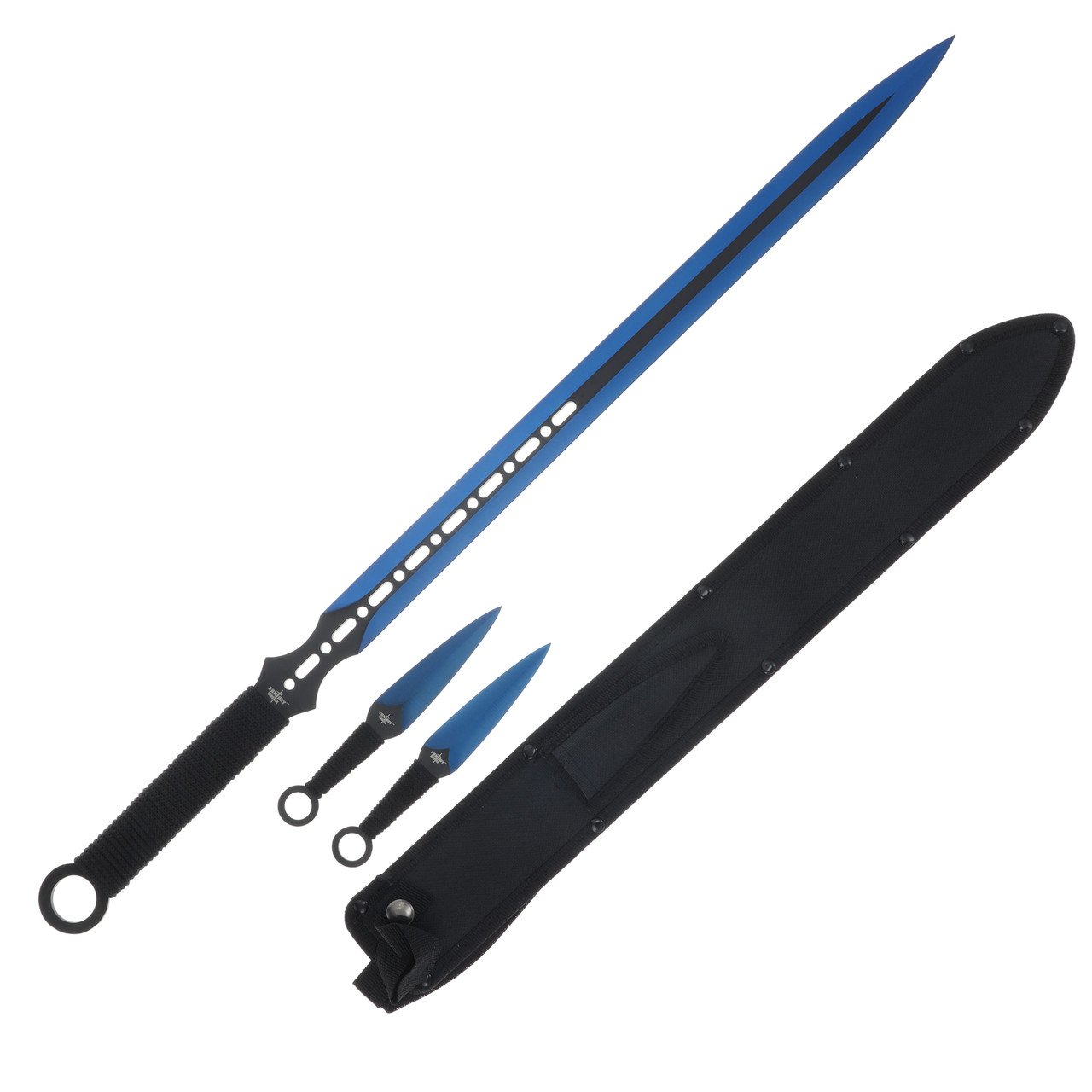 Fantasy Master Fantasy Sword with 2 Throwing Knives Blue MCFM644BL