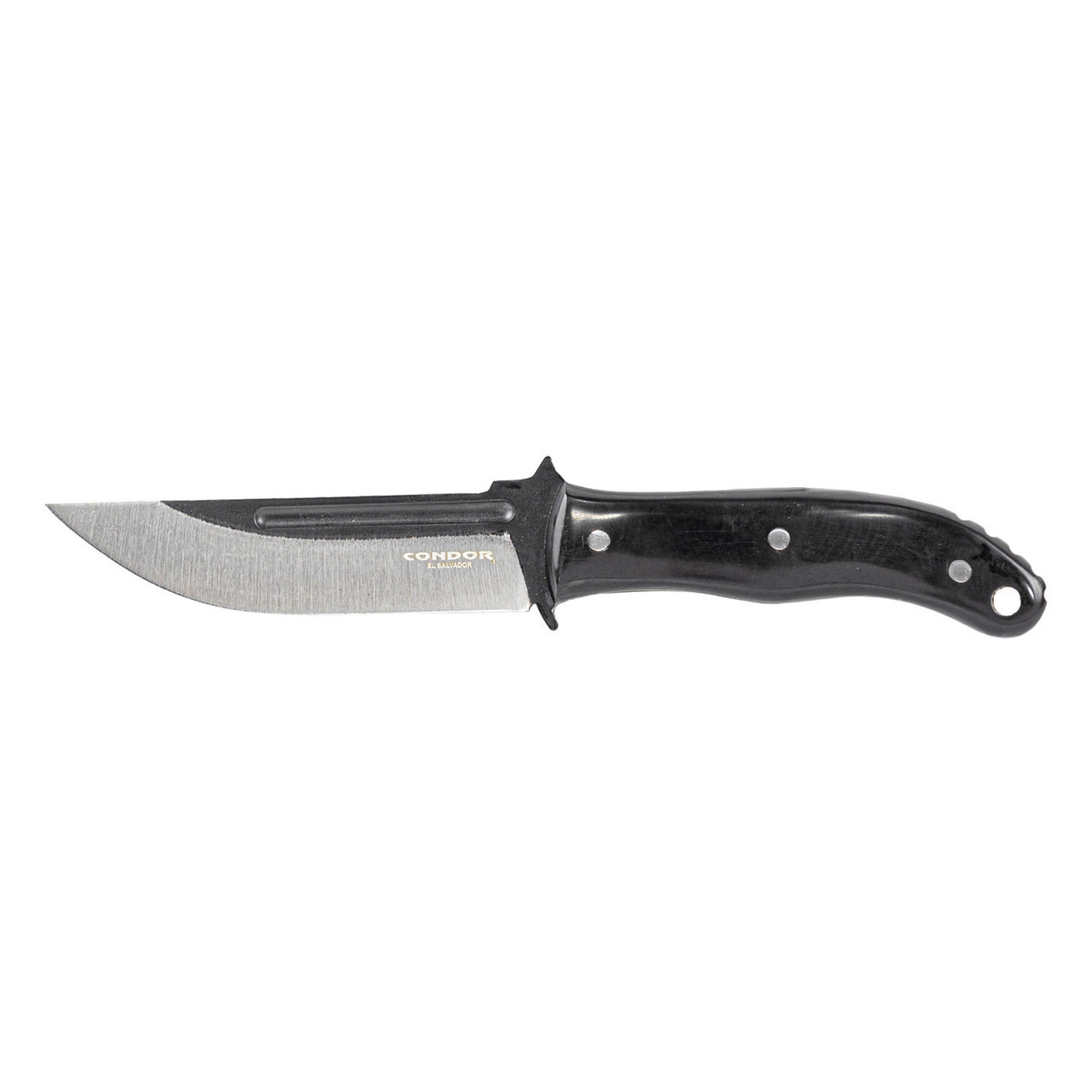 Condor Skadi Fixed Knife Black Paper Micarta Handle 1075 HC Steel Blade W/ Sheath CTK61760