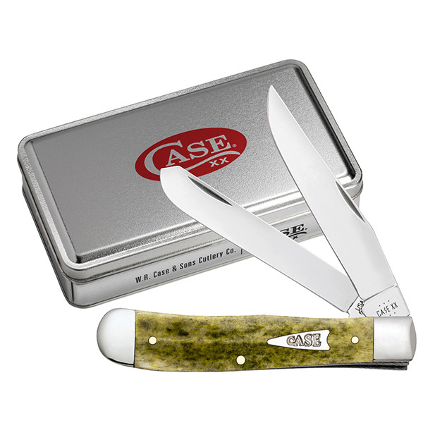 Case XX Smooth Olive Green Bone Trapper with Gift Tin CA10865