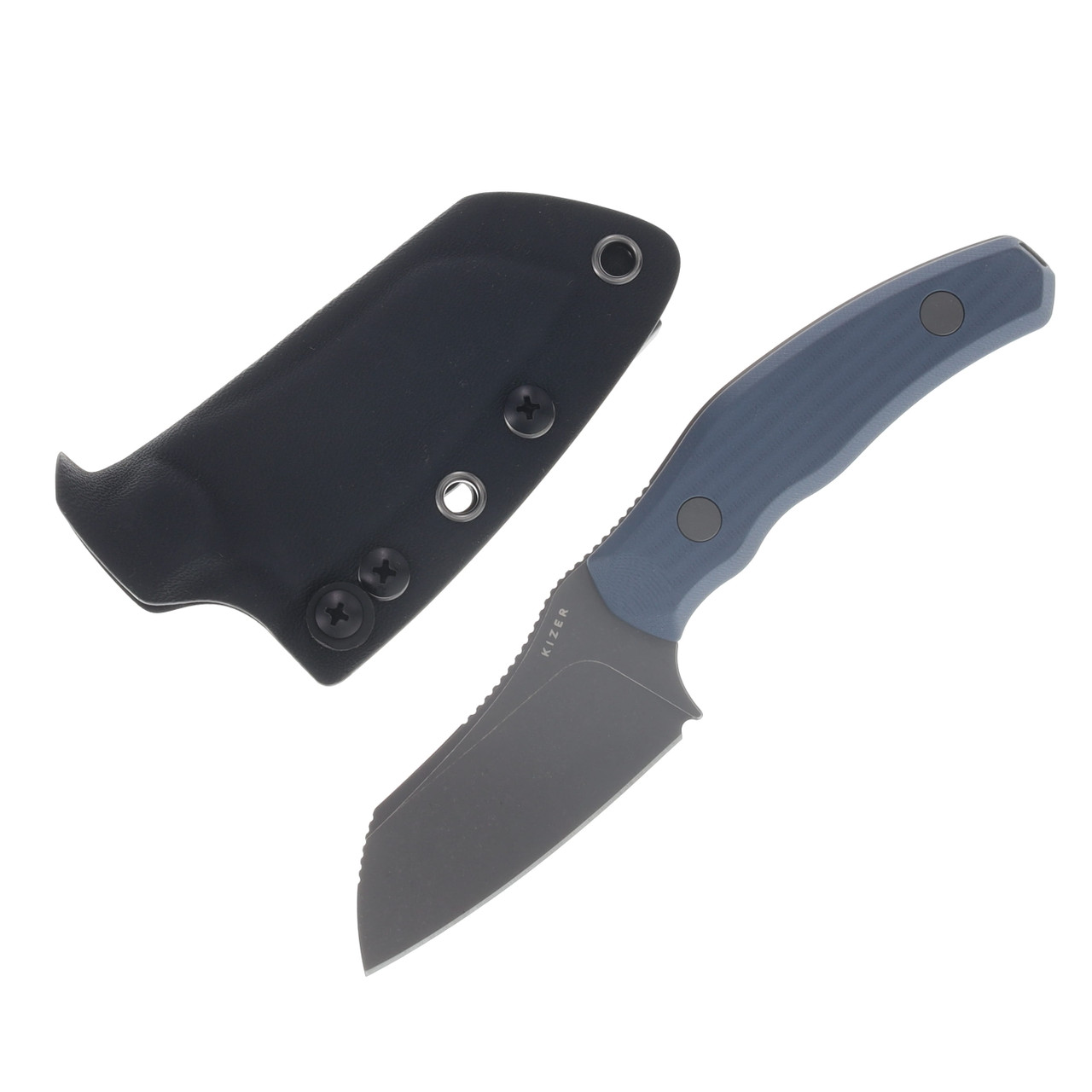 Kizer Bulldog Fixed Gray G-10 Handle Gray Stonewashed 14C28N Sheepsfoot Blade 1116A1