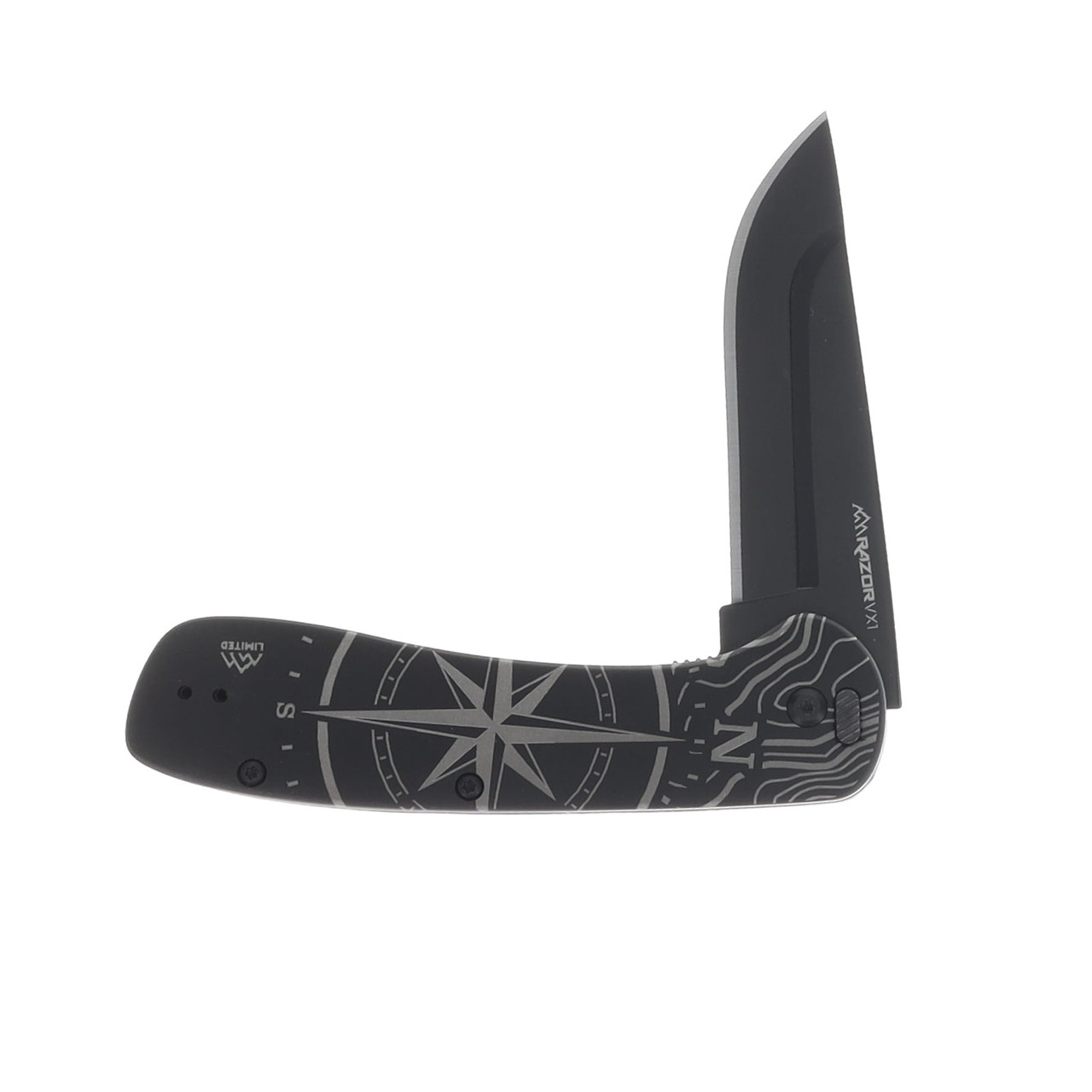 Outdoor Edge Razor VX1 AO Folder Black Anodized Aluminum Handle W