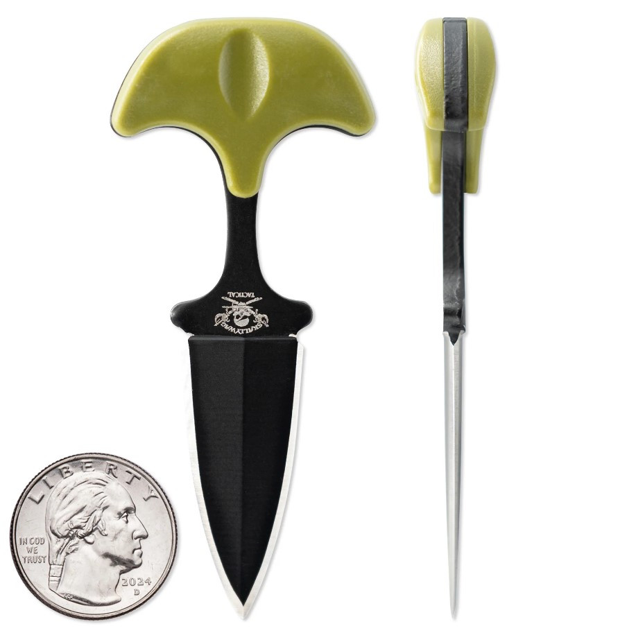 Skallywag Tactical Key Dagger Mini Fixed Blade Knife OD Green G-10 SWTKDOD