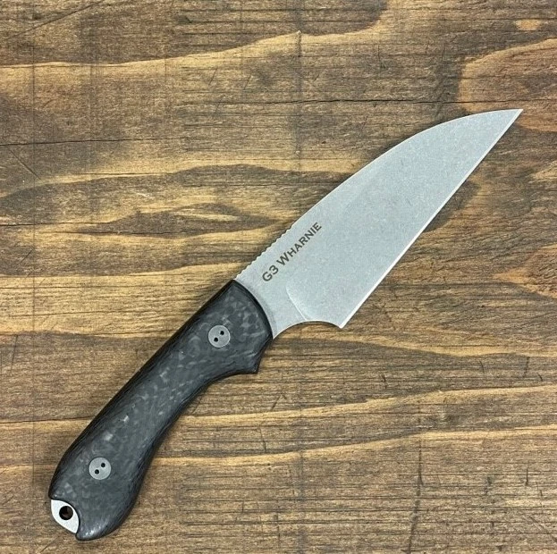 Bradford 3D G3 Wharnie Fixed Blade Knife Stonewash MagnaCut/Carbon Fiber BRAD3513