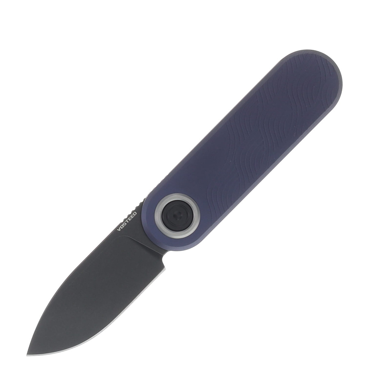 Vosteed Corgi-V Vanchor Lock Folding Knife Black Stonewash 14C28N/Slate Blue Aluminum A3723