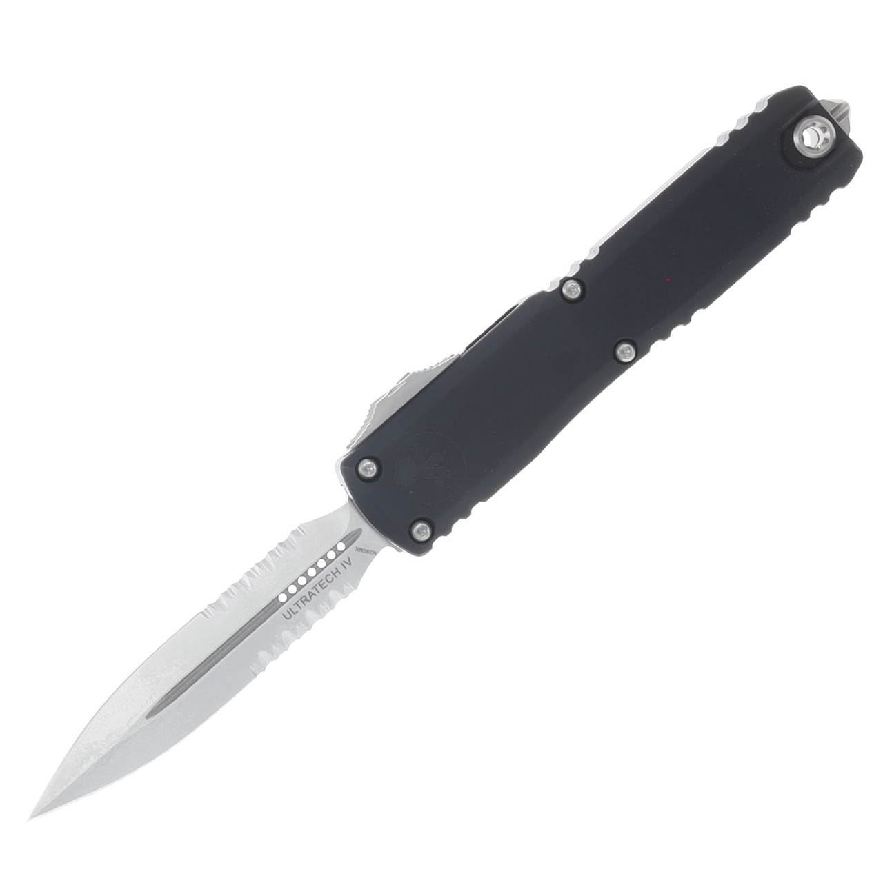 Microtech Ultratech GEN IV OTF Auto D/E Stonewash PS Blade Black Handle AUMT1122411