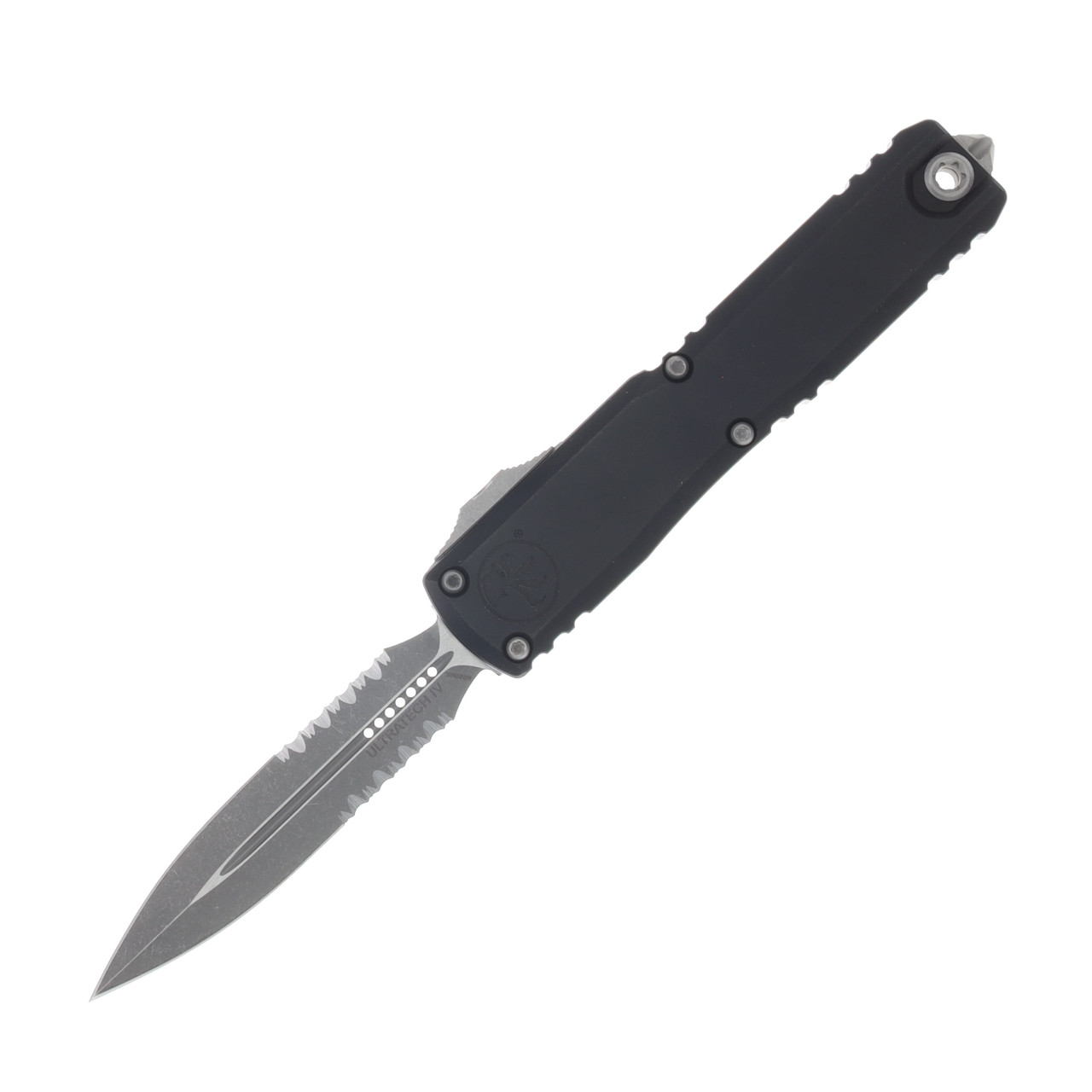 Microtech Ultratech GEN IV OTF Auto D/E Apocalyptic PS Blade Black Handle AUMT1122411AP