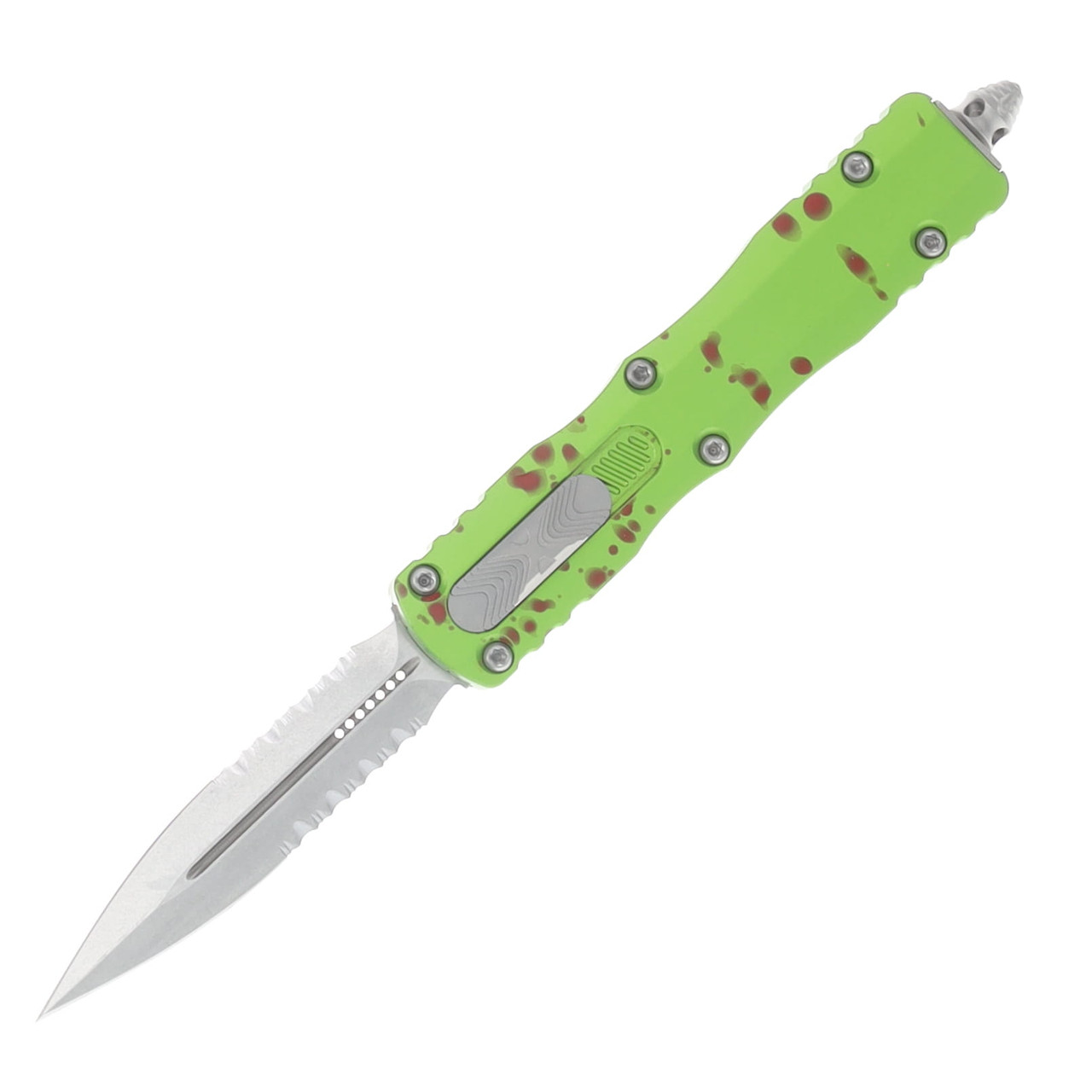 Microtech Dirac OTF Automatic Knife Partially Serrated Stonewash D/E Zombie-Tech AUMT22511Z