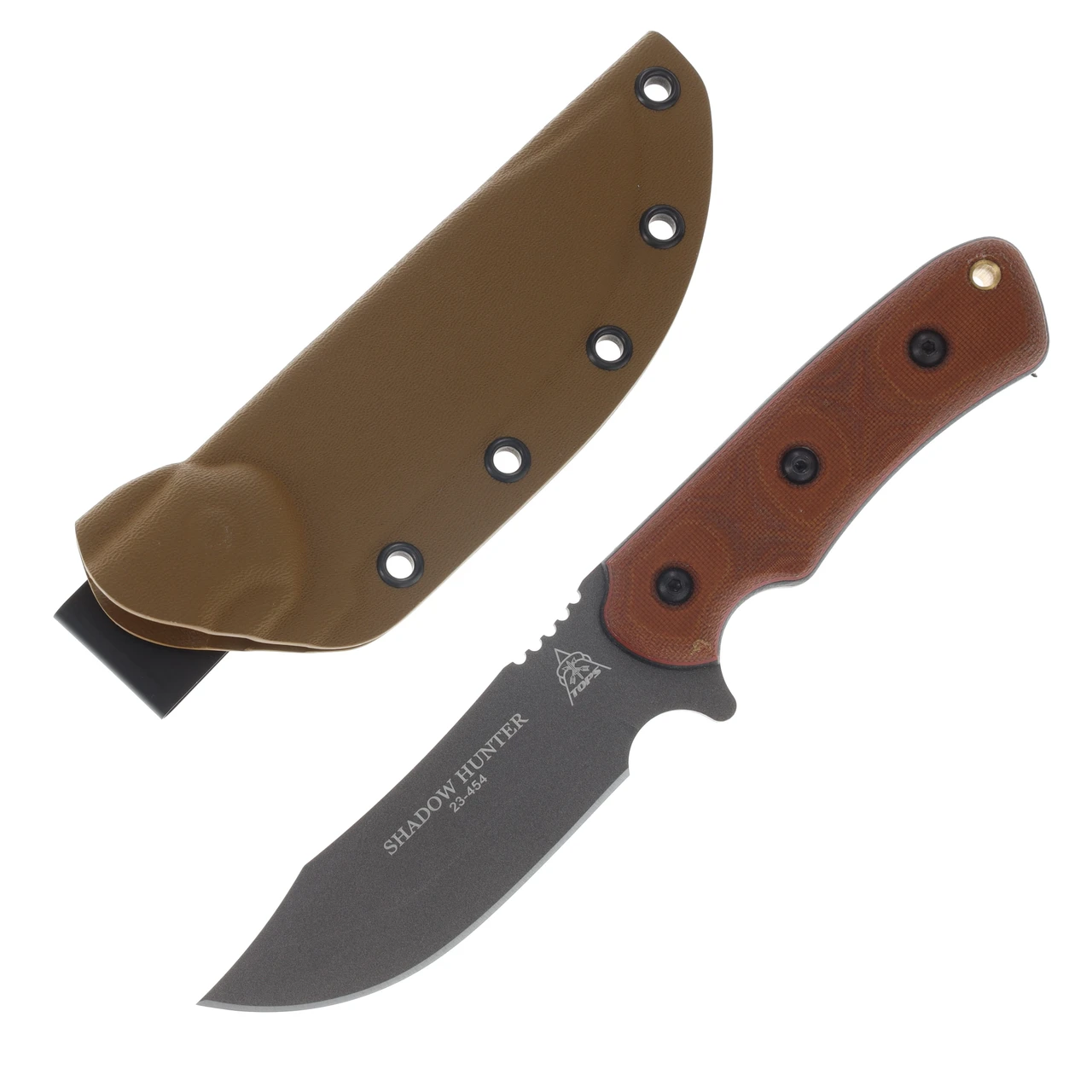 TOPS Shadow Hunter 4.5in Clip Point Fixed Blade Survival Knife TPSWHR-01