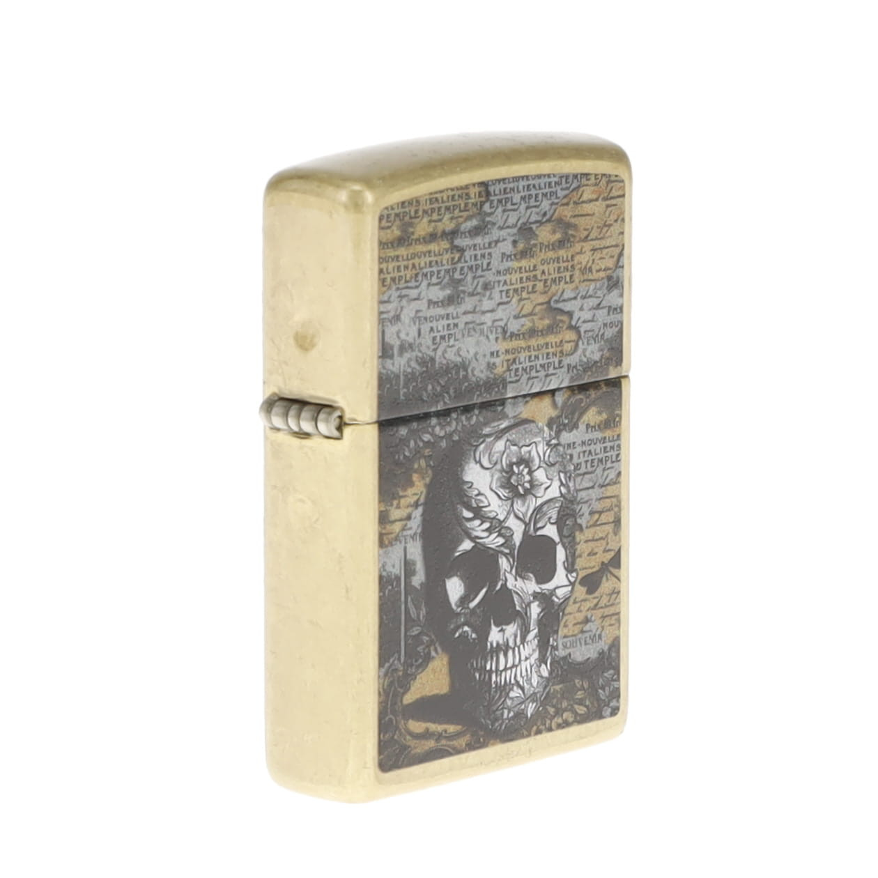 Zippo Floral Skull Design Street Brass ZP46577