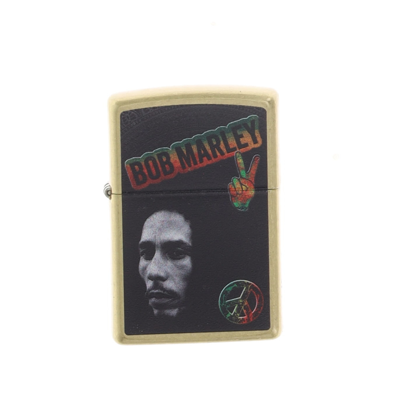 Zippo Bob Marley Image & Peace Signs Street Brass ZP47194