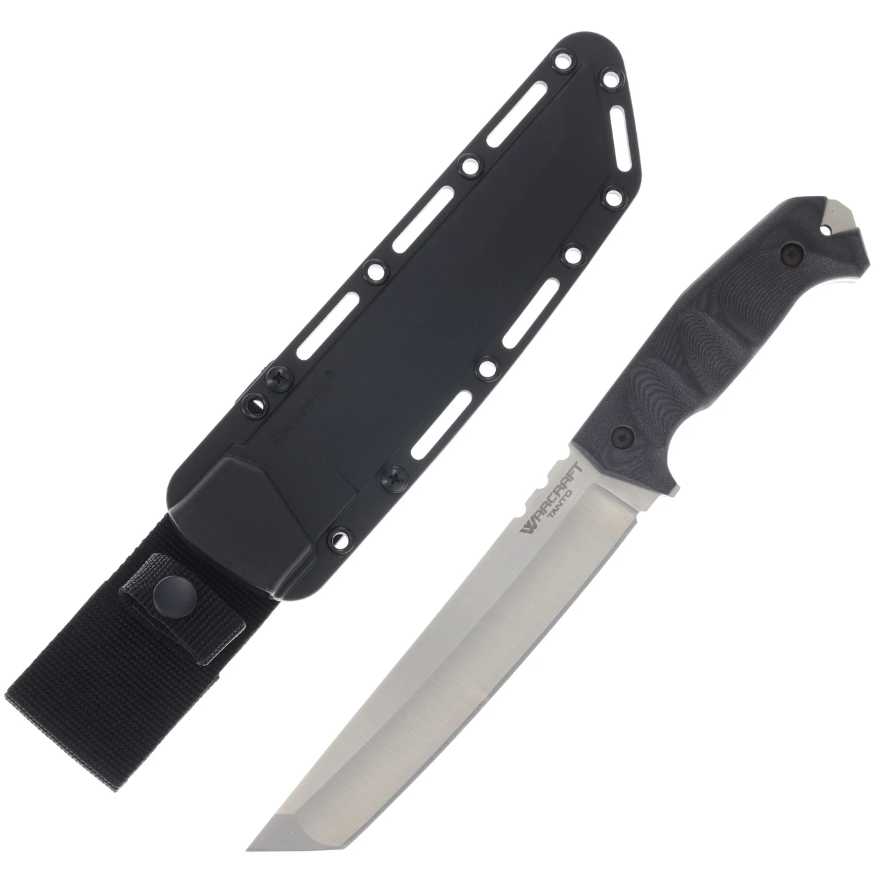 Cold Steel Large Warcraft Fixed Blade Knife Tanto San Mai Blade Black G-10 Handle CS-13UL