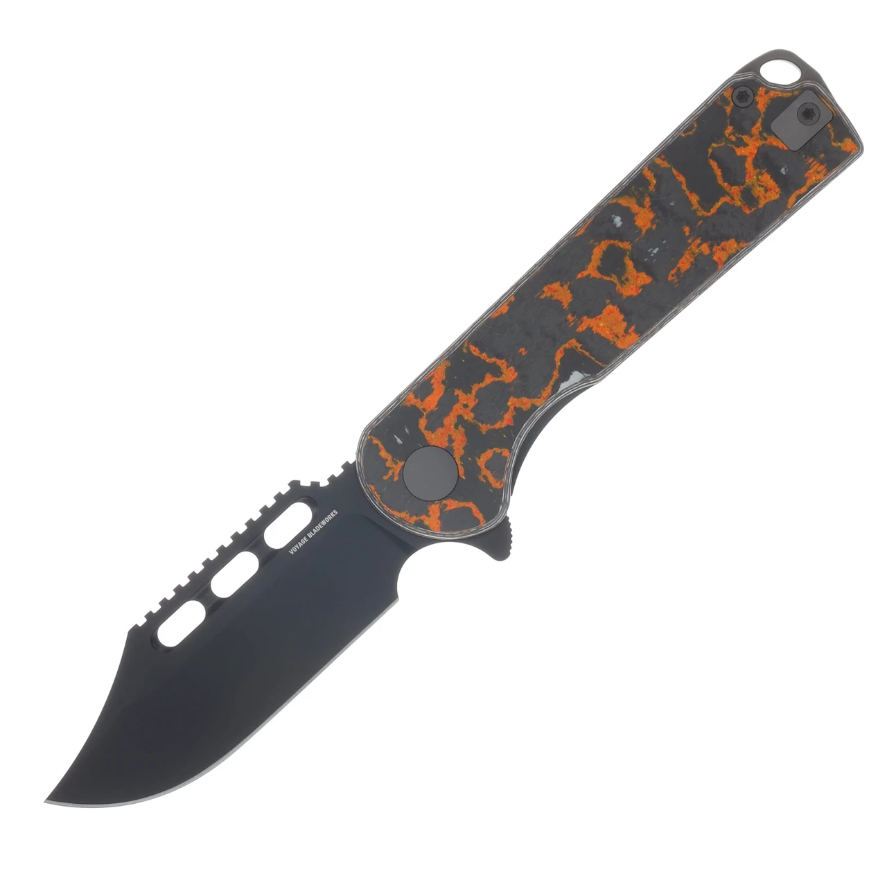 Voyage Bladeworks SMKW Exclusive Avius Folding Knife Giants CamoCarbon Clip Point VBAVIUSGCCCP