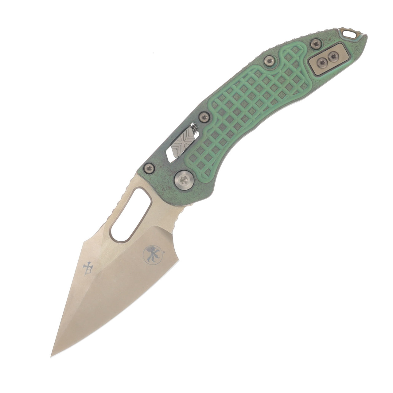Marfione Stitch RAM-LOK Folding Knife Bronze Stonewash M390MK/Antique Green Frag Titanium with Bronze Double Vapor Blast Accents MT169RL13FRMS1
