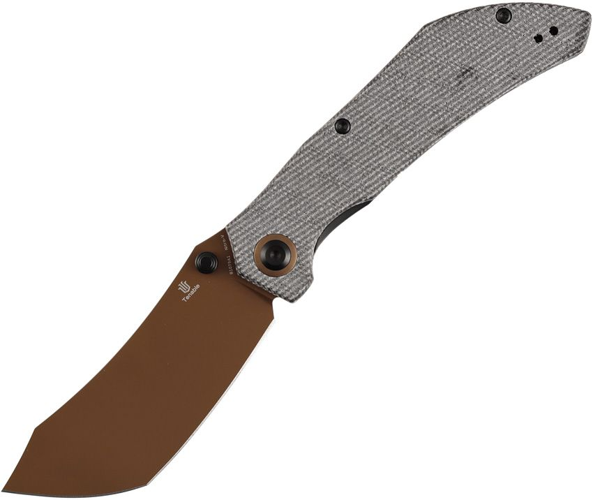 Tenable Knives Tipper Linerlock Folder Black Canvas Micarta Handle Nitro V Blade B1079A1