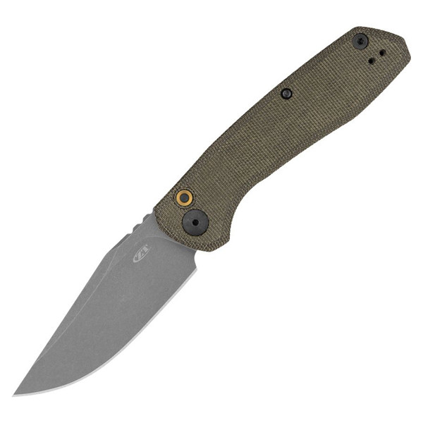 Zero Tolerance Auto 0512 Olive Canvas Micarta Handle Gray