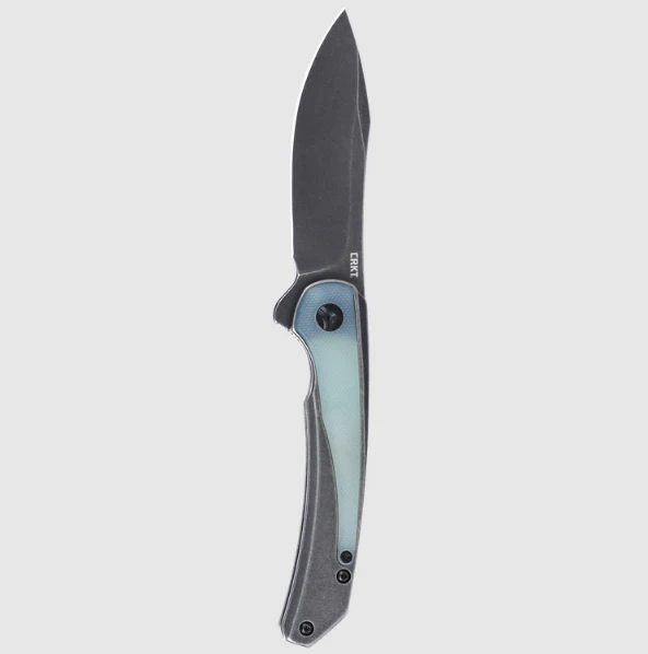 CRKT Padawan Jade – Black Stonewash 3.01in Plain Black Stonewash Modified Drop Point