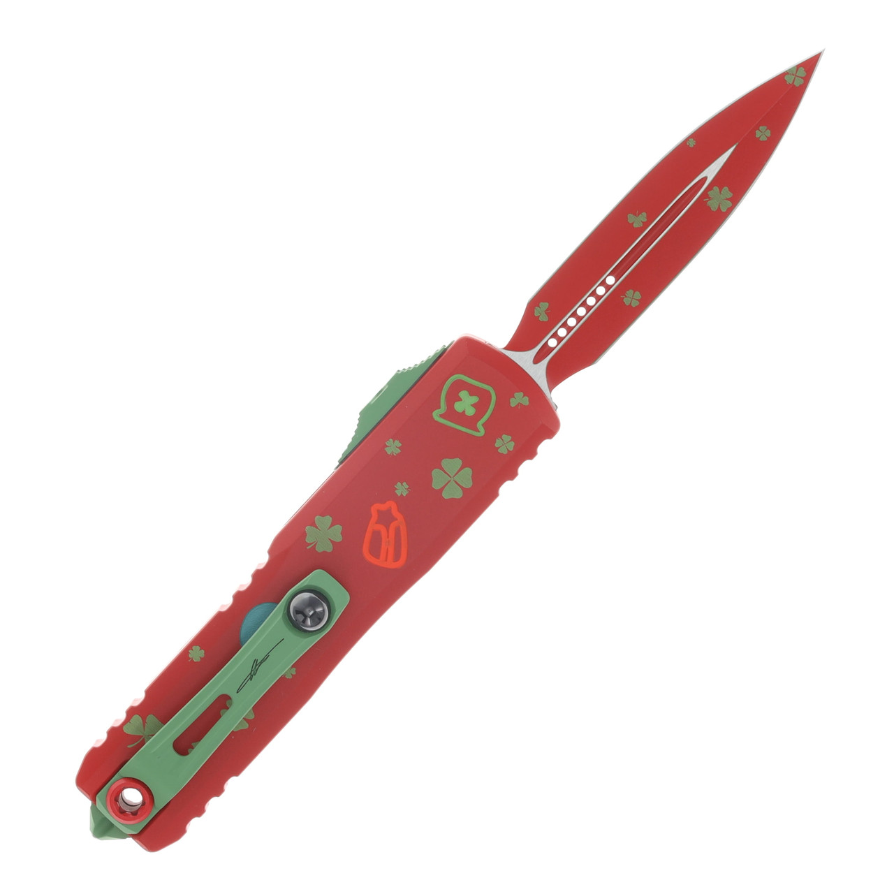 Microtech UTX-85 OTF Automatic Knife Gen IV Limited Edition St. Patrick ...