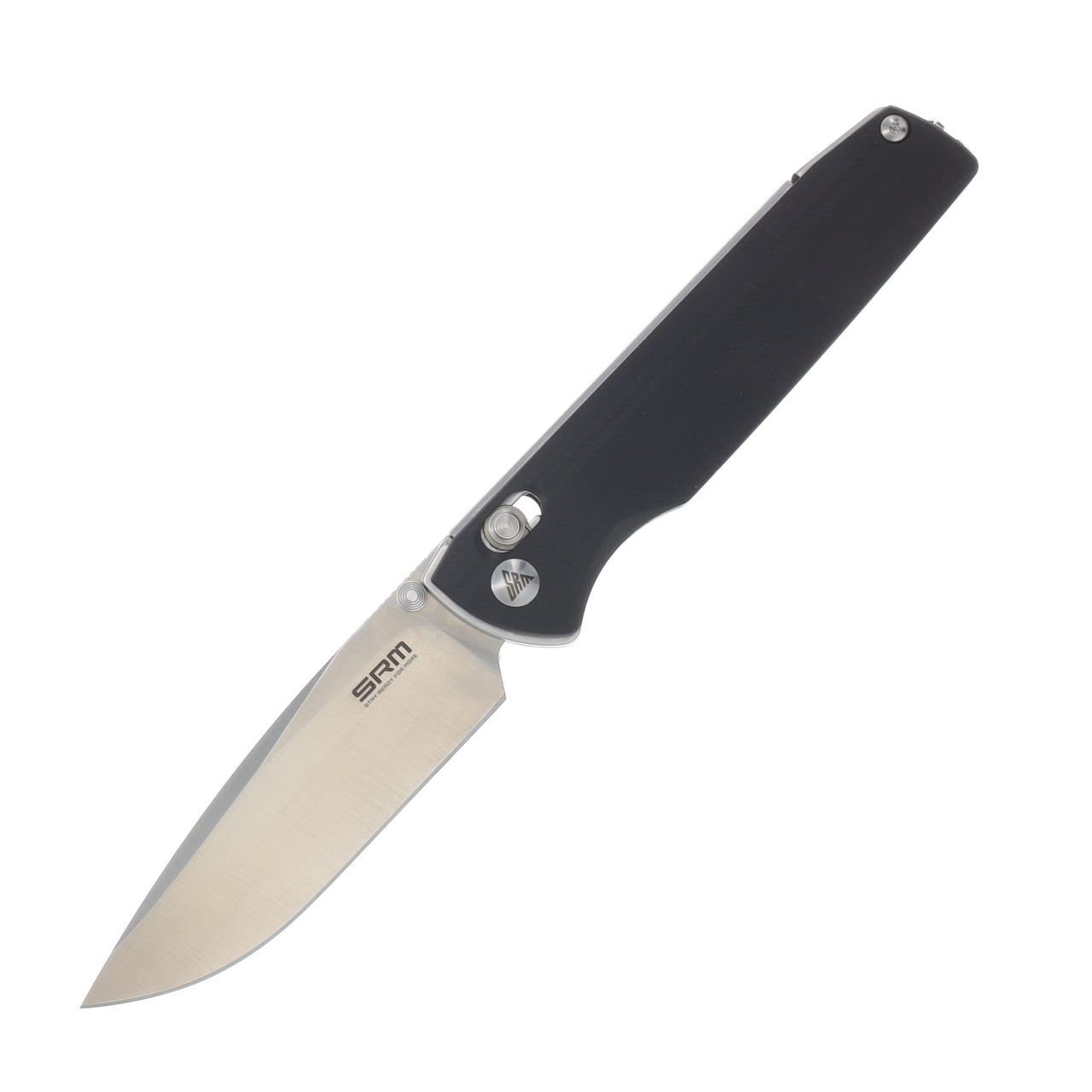 SRM Terrier Crossbar Lock Folding Knife Brushed Satin D2/Black G-10 SRM-258L-GB