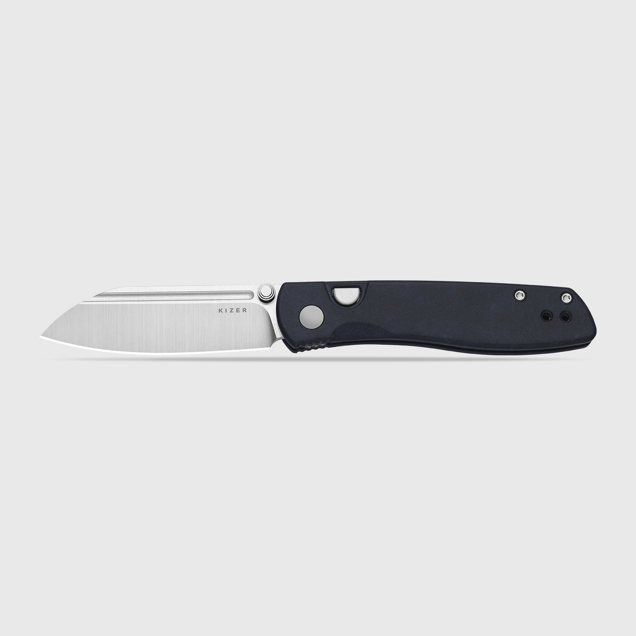 Kizer Renaissance Button Lock Folding Knife Satin N690/Blue Richlite V3698A3