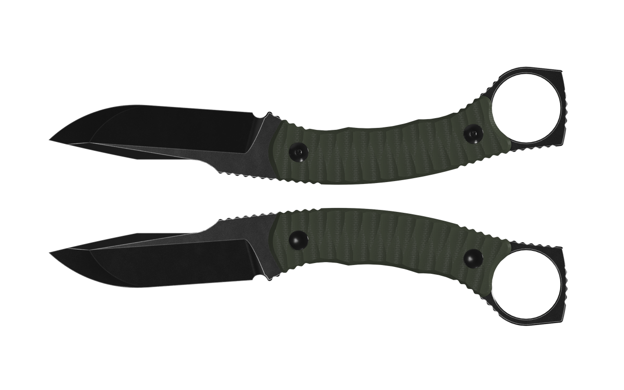 Kizer Billy Bones Fixed Blade Knife PVD AEB-L/OD Green G-10 1115A1
