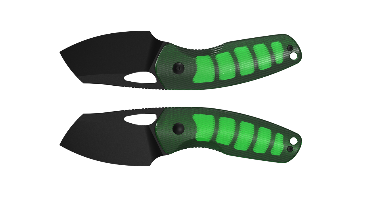 Kizer Hornet Fixed Blade Blade Knife Black PVD Stonewashed/Green Acrylic 1074A2