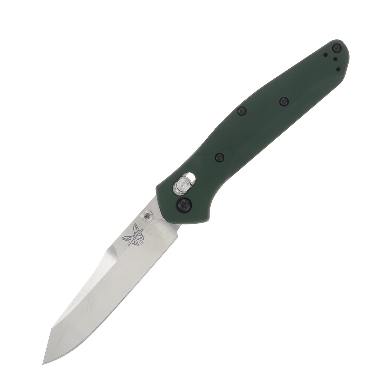 Benchmade 940 Osborne Folding Knife Green Aluminum Plain Reverse Tanto BM940