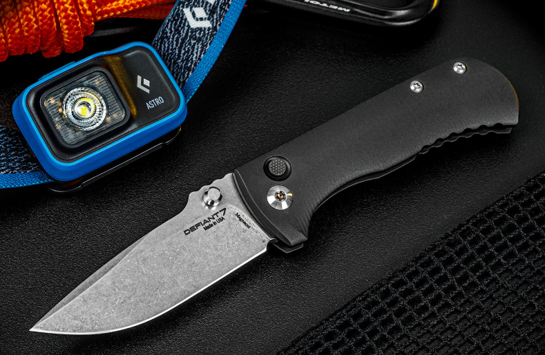 Defiant 7 Talos Folding Knife 3.5in Plain Satin Sheepsfoot