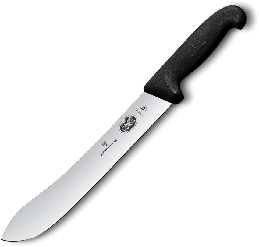 Victorinox Butcher Knife 10in Straight Blade Black Fibrox Handle 5.7403.25BK