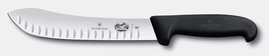 Victorinox Butcher Knife 8in Straight Granton Blade Black Fibrox Handle 5.7423.20B