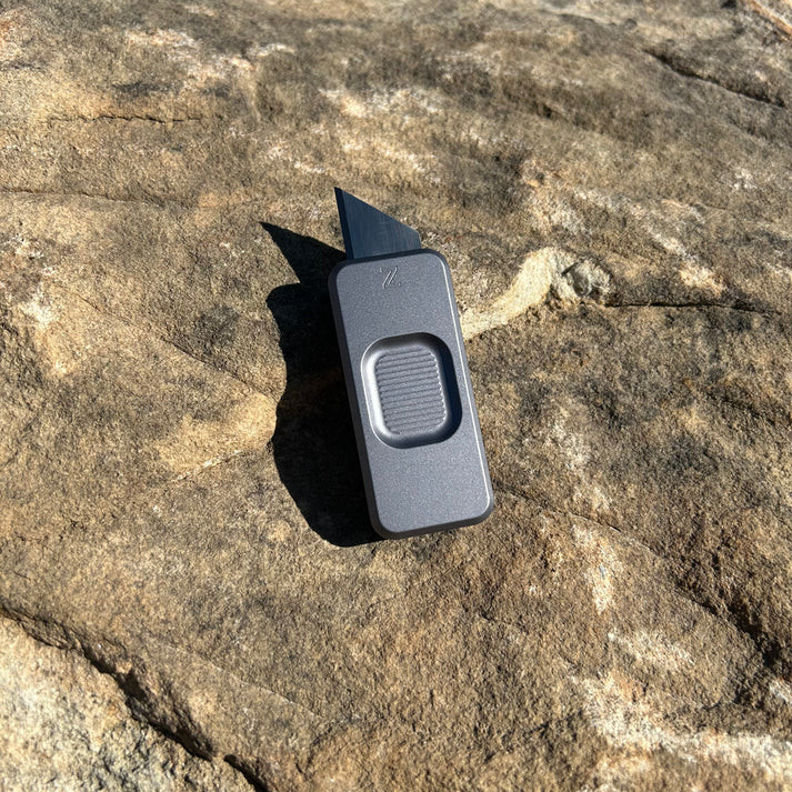 Rivery Zero Cab Lab Collaboration Smooth Operator Utility Knife W/Gun Metal Aluminum Handle