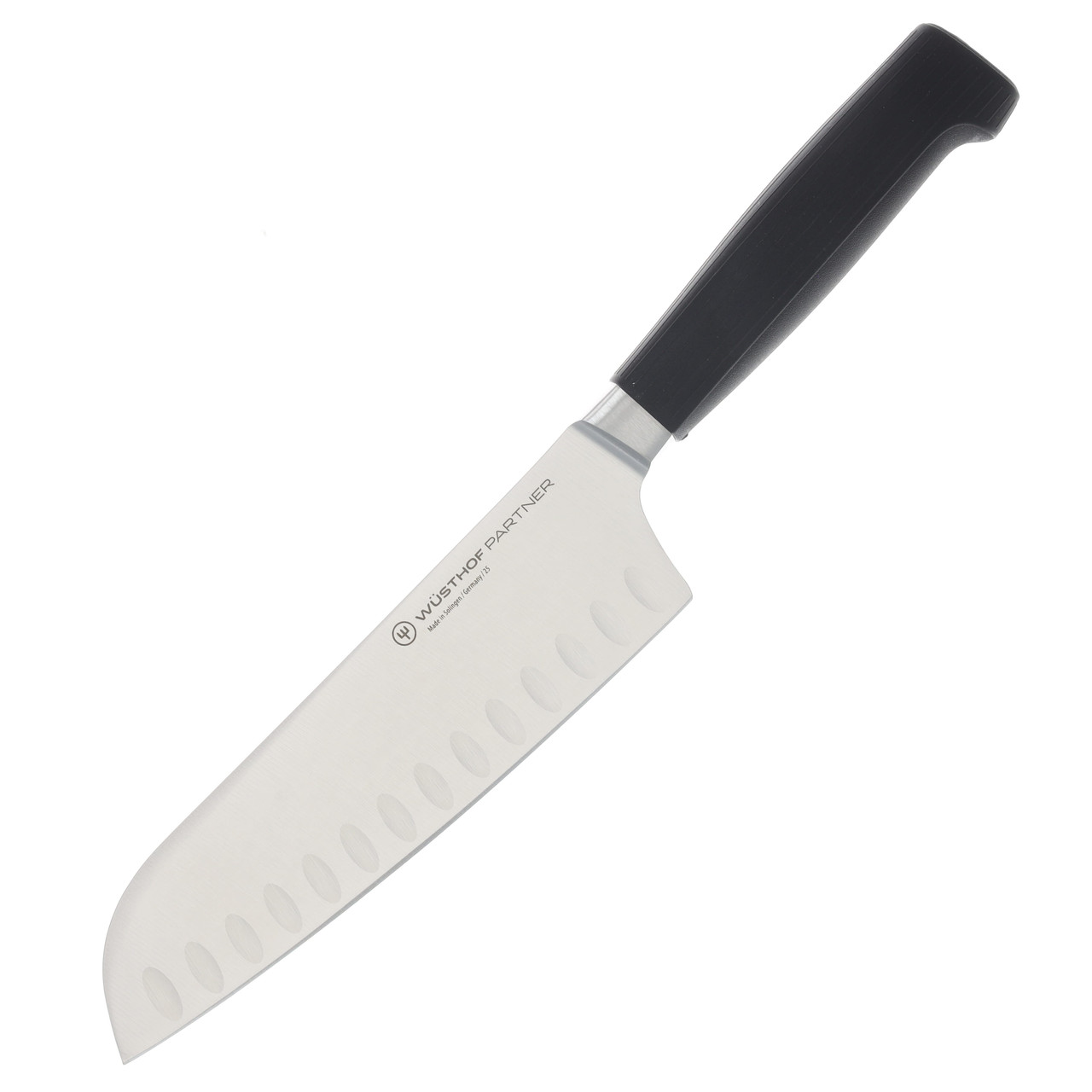Wusthof Partner 7in Hollow Edge Santoku Knife Black Handle 1061831317