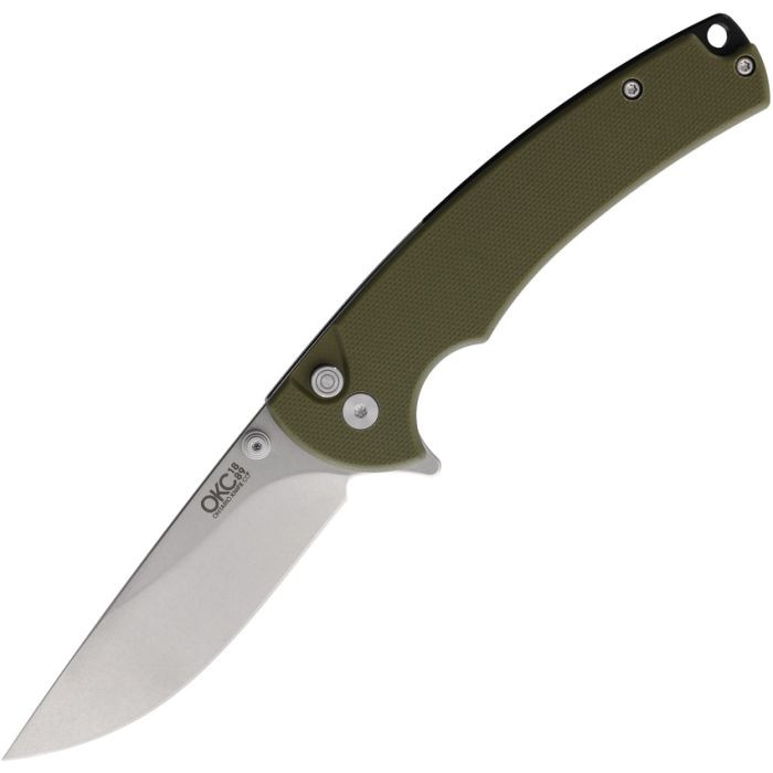 Ontario Knife Co PFC01 OD Green 3.25in Plain Black Drop Point ON9003