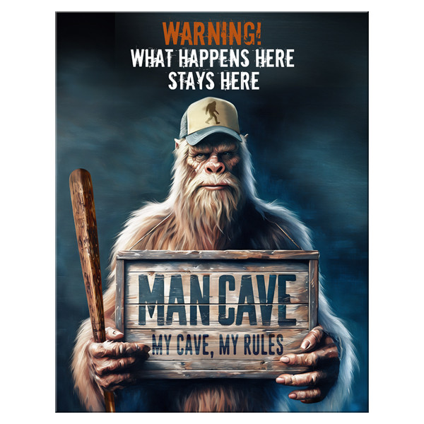 JQ Bigfoot Mancave Tin Sign SG2999