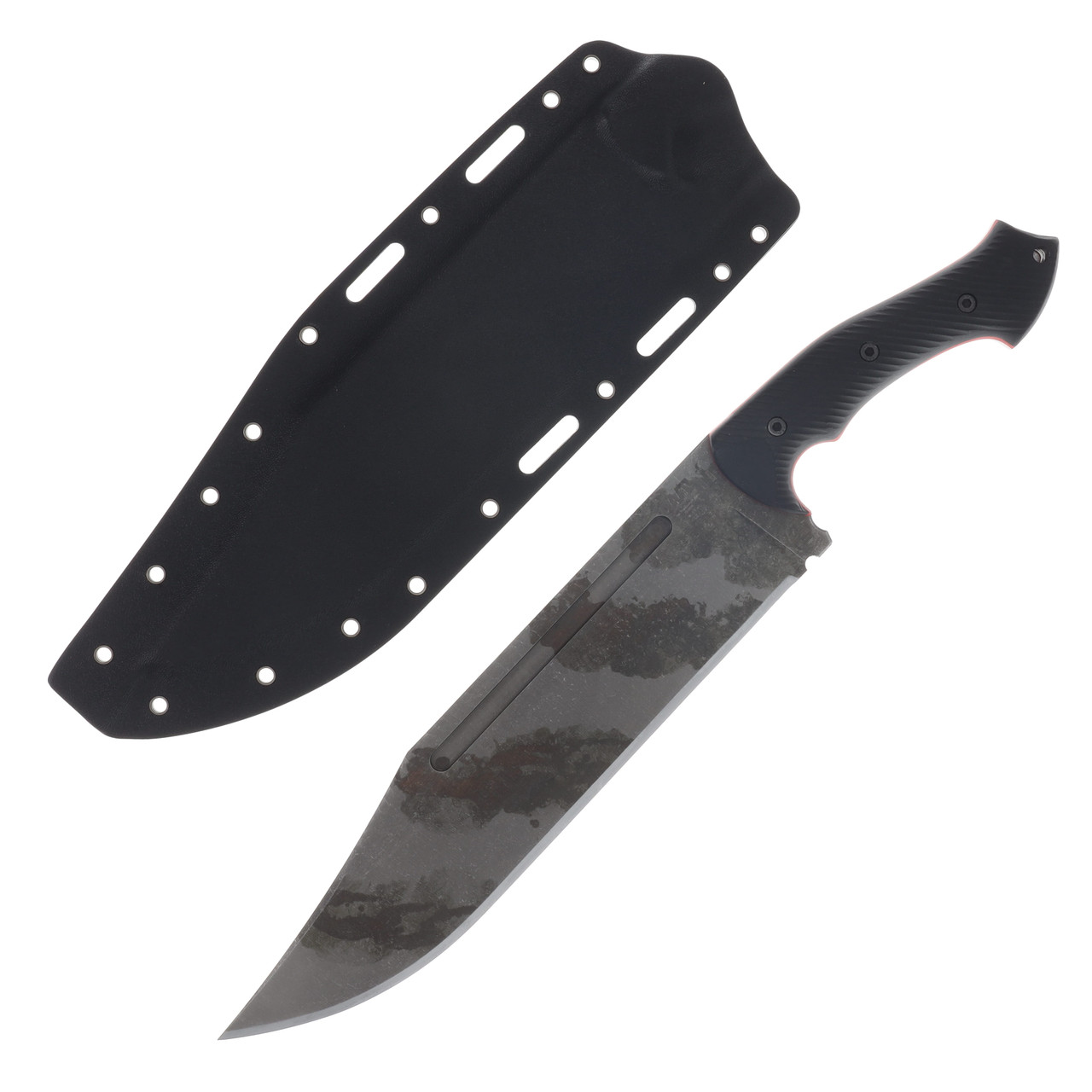 Work Tuff Gear Blackout Apocalypto Fixed Blade Knife Apocalyptic K329/Black G-10 with Red Liner ABR-K329