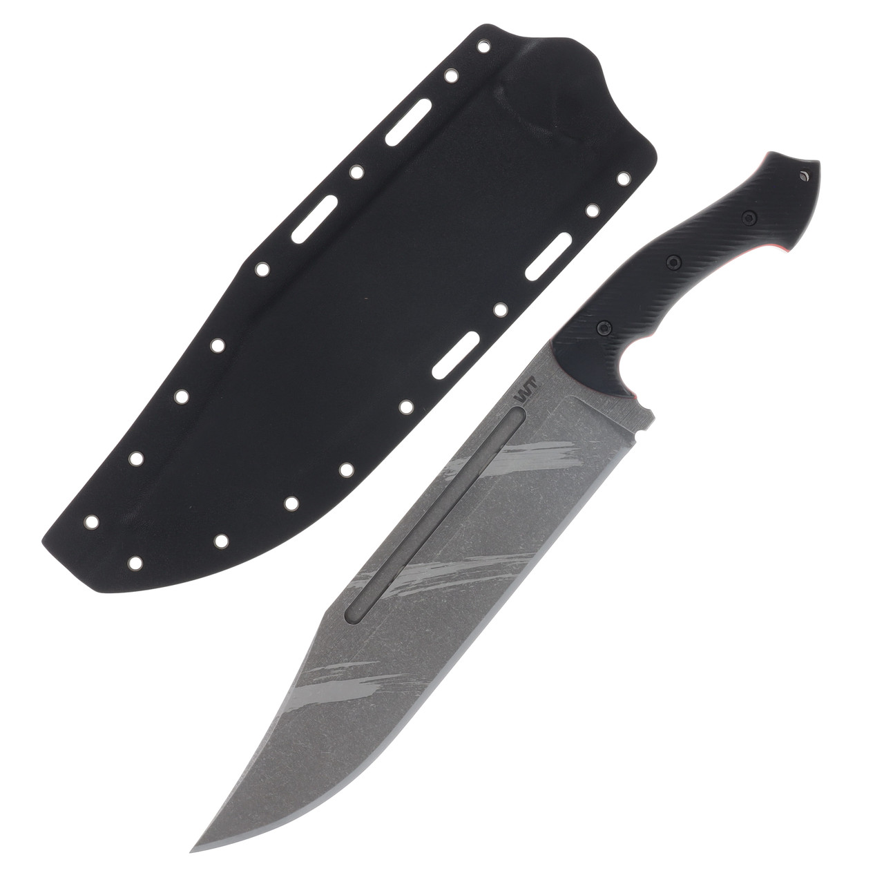 Work Tuff Gear Blackout Apocalypto Fixed Blade Knife Tiger Stripe K329/Black G-10 with Red Liner TBR-K329TS