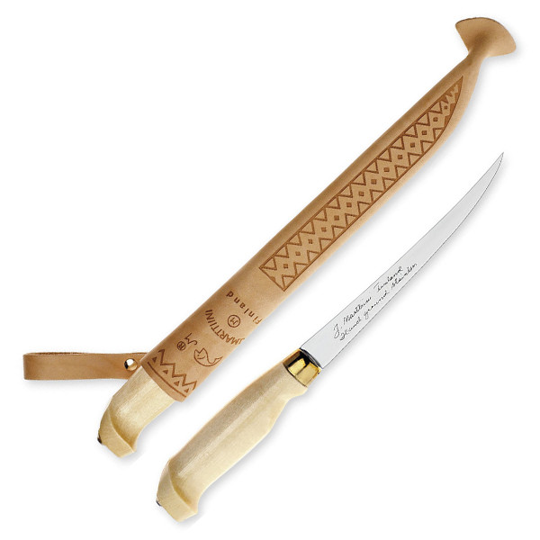 Marttiini Classic 10.63in Birch Handle Fillet Knife W/Leather Sheath MN620010