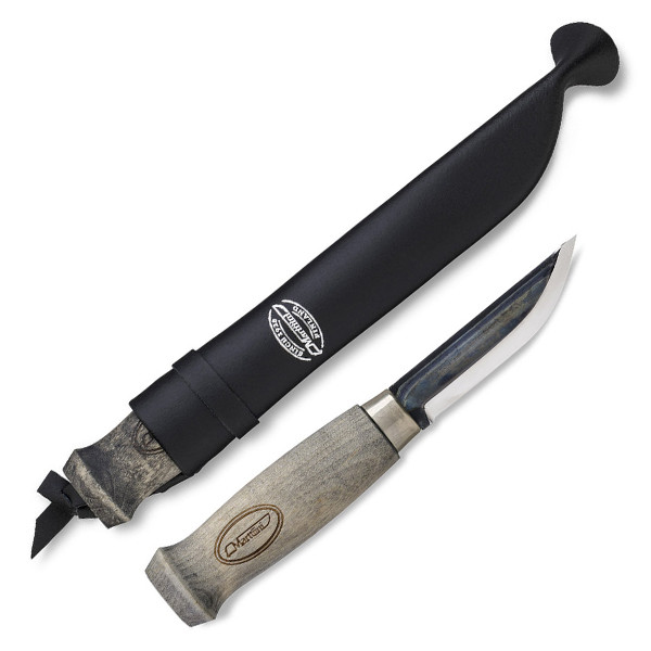 Marttiini 7.875in Black Lumberjack Fixed Knife Black Stained Birch W/Sheath MN127019 