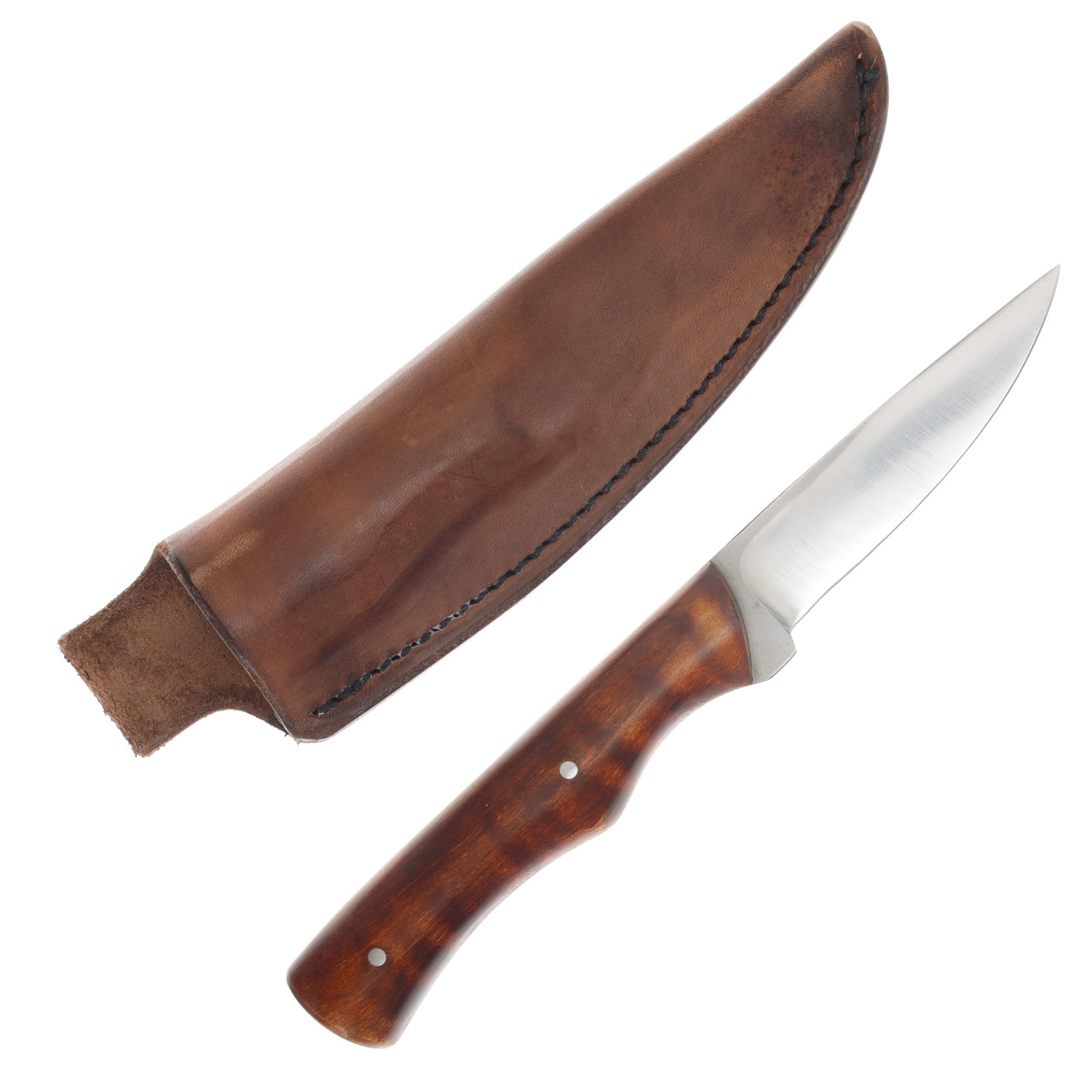 Weatherford Fixed Bird Knife Curly Maple Handle AEB-L Blade W/Sheath WKC777