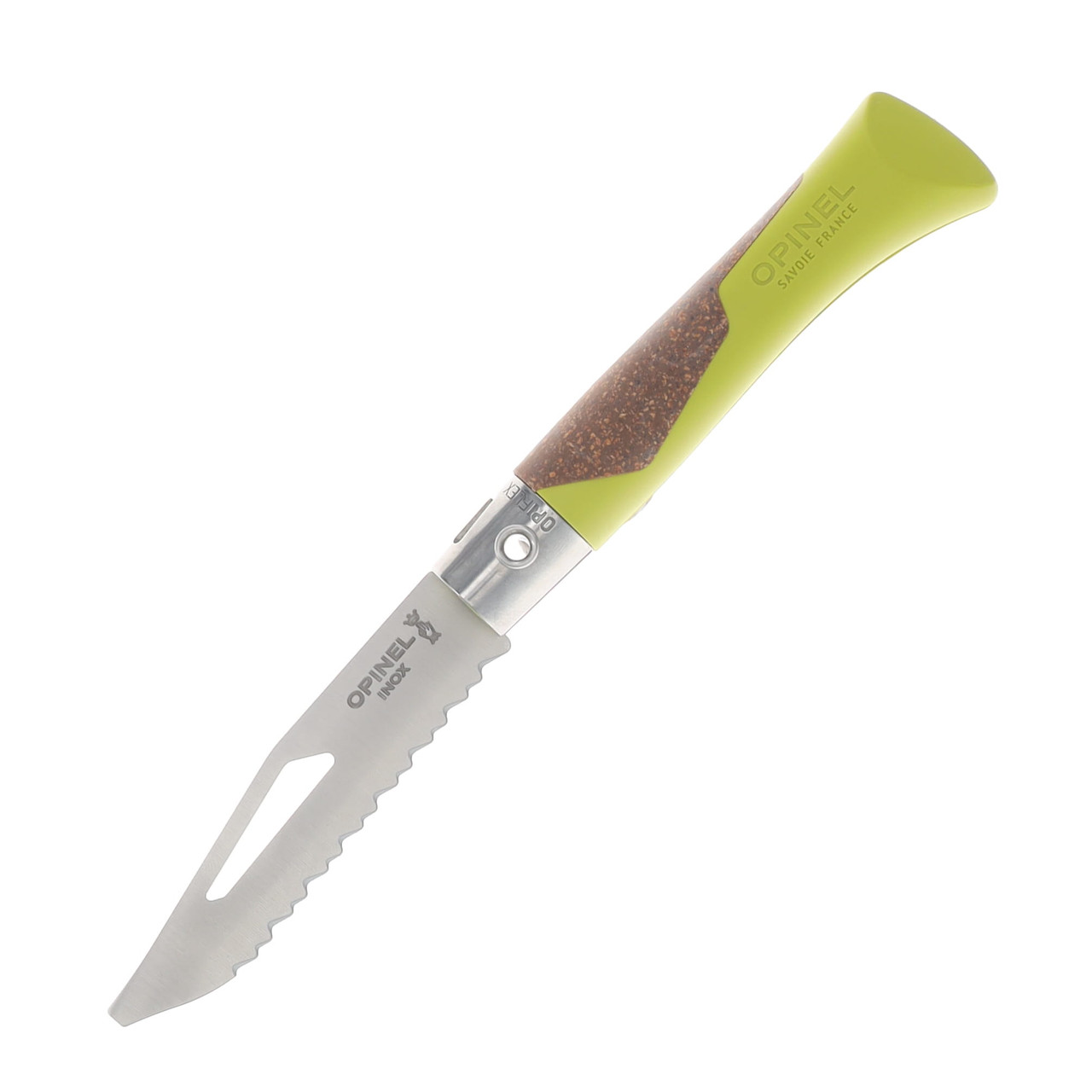 Opinel Neo7 Alpine Multi-tool Folding Knife Lime-Cork Handle Serrated Blade OP003241
