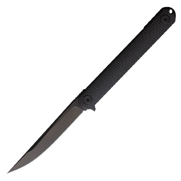Spartan Blades Nemec Folding Knife 3.5in Plain Black PVD Straight Back 1