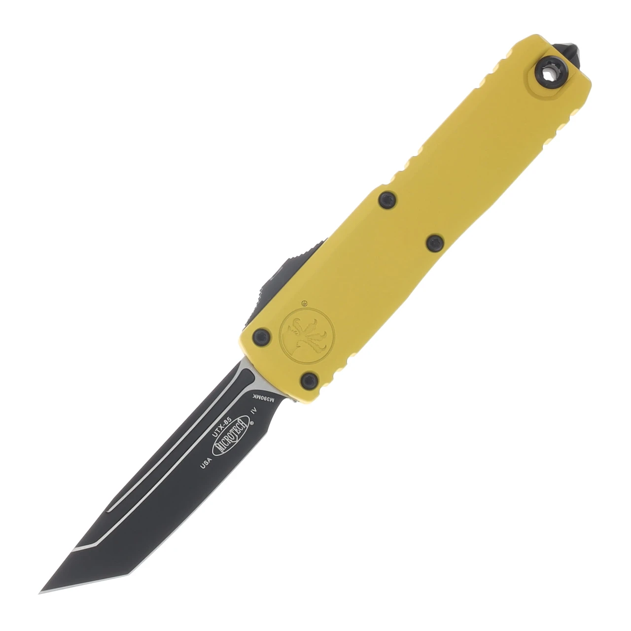 Microtech UTX-85 Gen IV OTF Automatic Black Standard Edge T/E Yellow AUMT123341YW