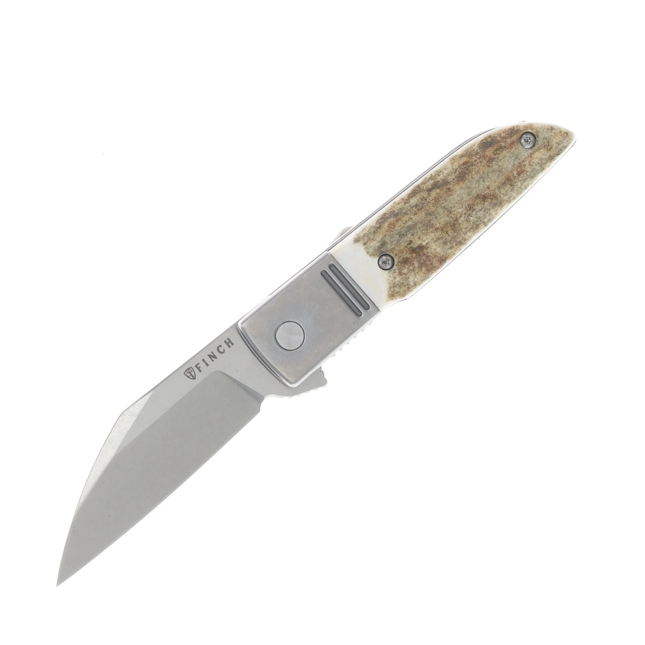 Finch Knife Co Geneva Spur Framelock Folder Stag Horn Handle 154CM Wharncliffe GS905