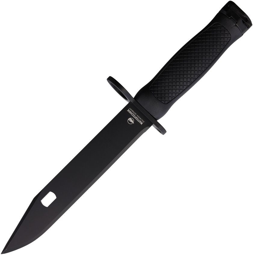 Waffentechnik B3K Combat Fixed Knife Black Textured Handle Black Bowie W/Sheath WKB3K