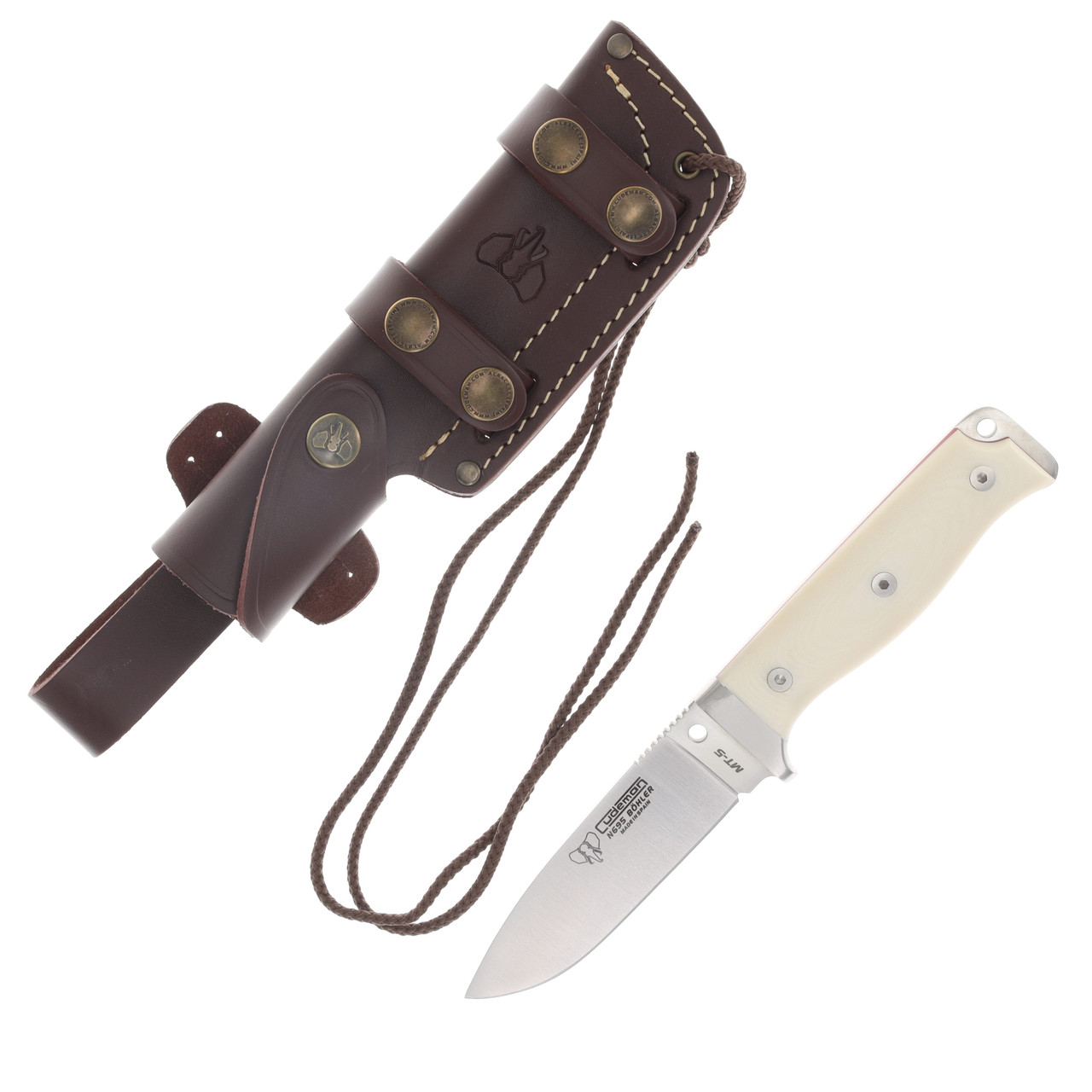 Cudeman MT5 Survival Fixed Knife White Micarta W/Red Liners N695 Drop Point CUD120B