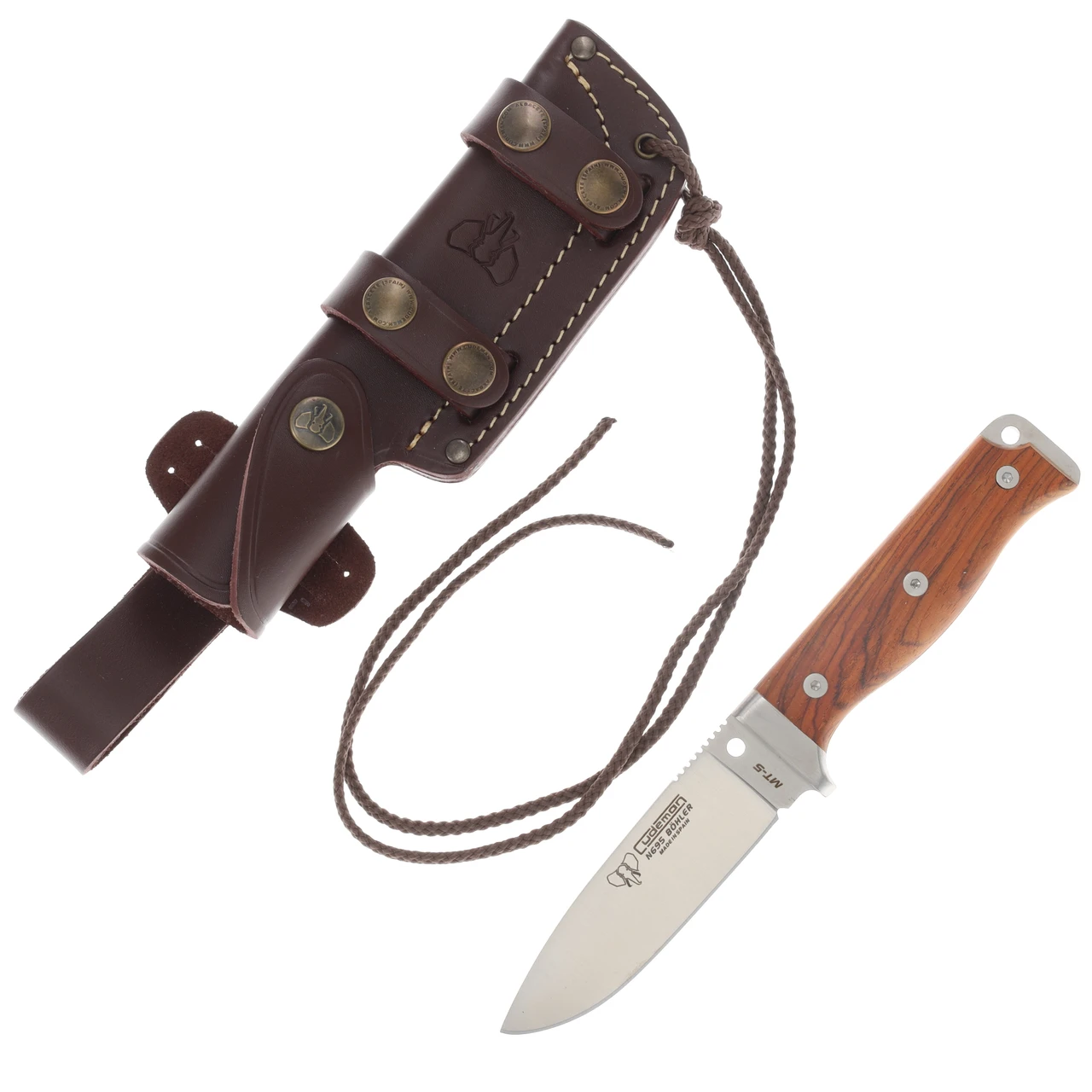 Cudeman MT5 Survival Fixed Knife Cocobolo Wood N695 Drop Point W/Sheath CUD120K
