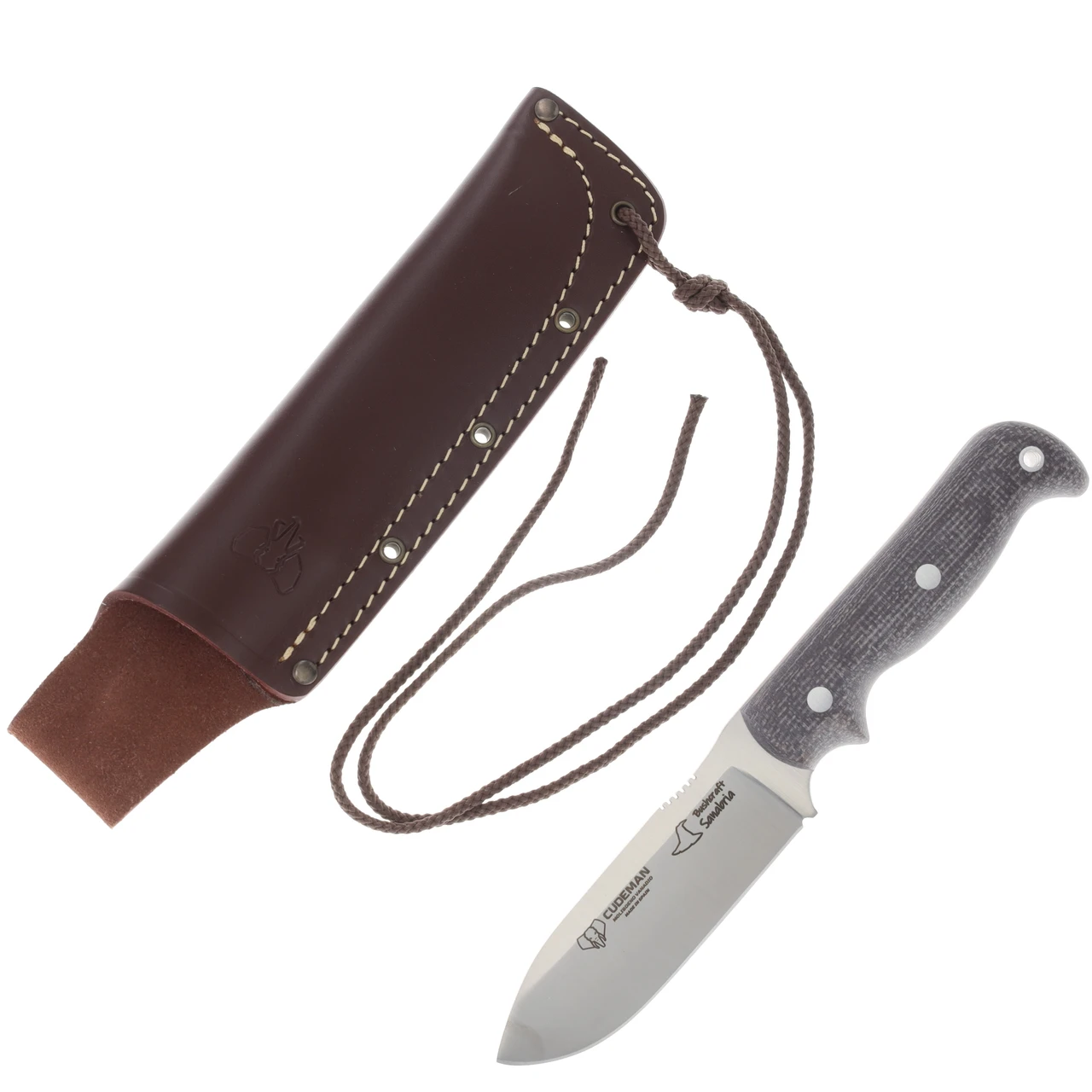 Cudeman Sanabria Bushcraft Fixed Knife Brown Jute Vanadium Molybdenum W/Sheath CUD181Y