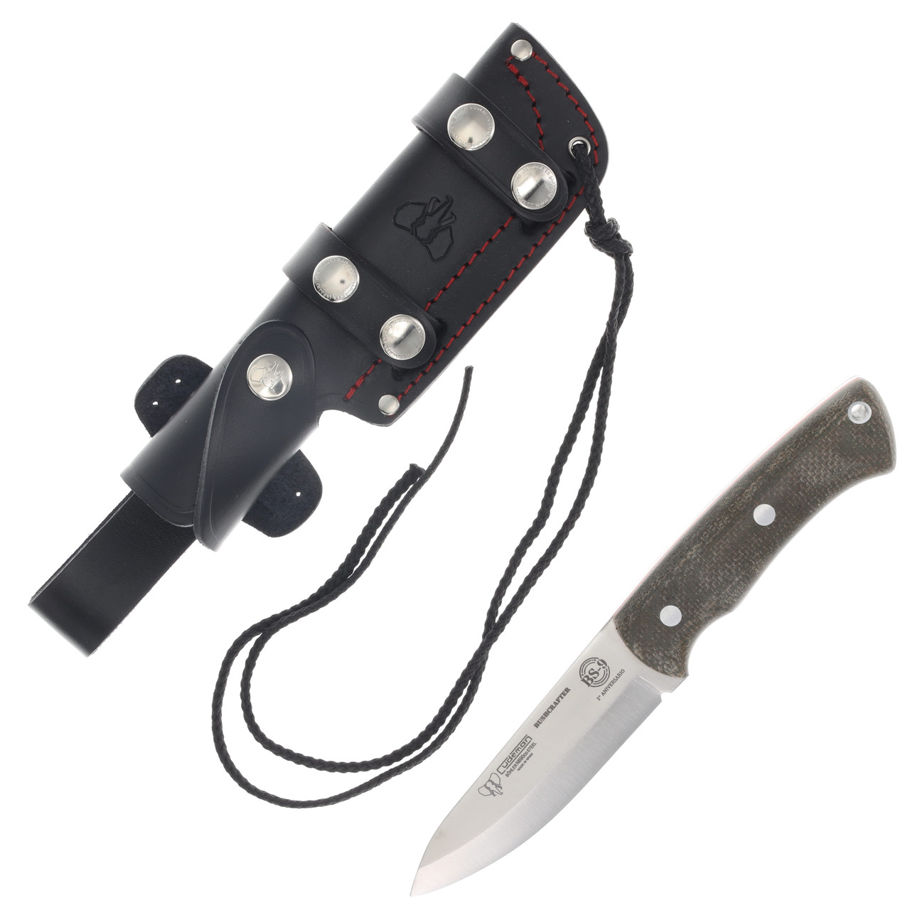 Cudeman Bushcrafter Fixed Blade Green Canvas Micarta Satin Scandi N690 W/Sheath CUD206F