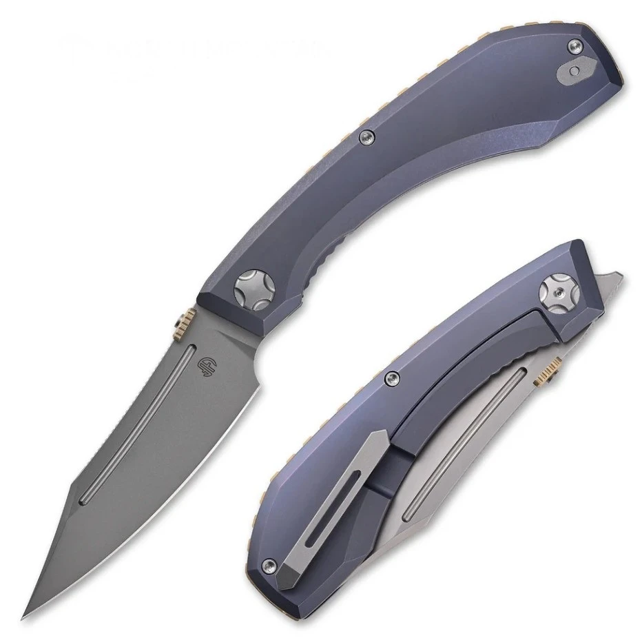 North Mountain Blade Redeemer Framelock Folder TI Purple W/Bronze Accent M390 NMB2601PR