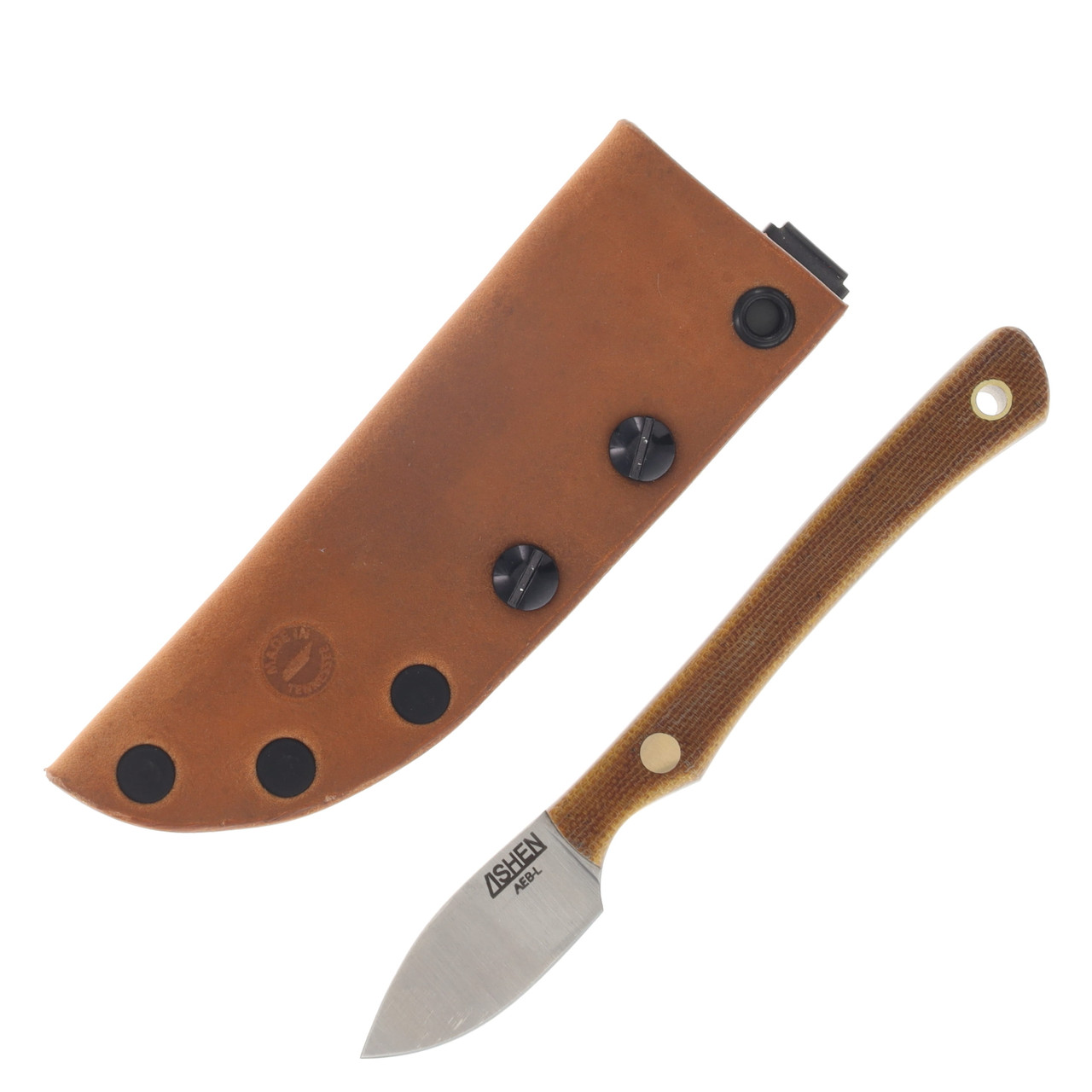 Lishen Knives Northern Scalpel Fixed Blade Knife Natural Canvas Micarta with Forest Green Liners LKNSNATCAN