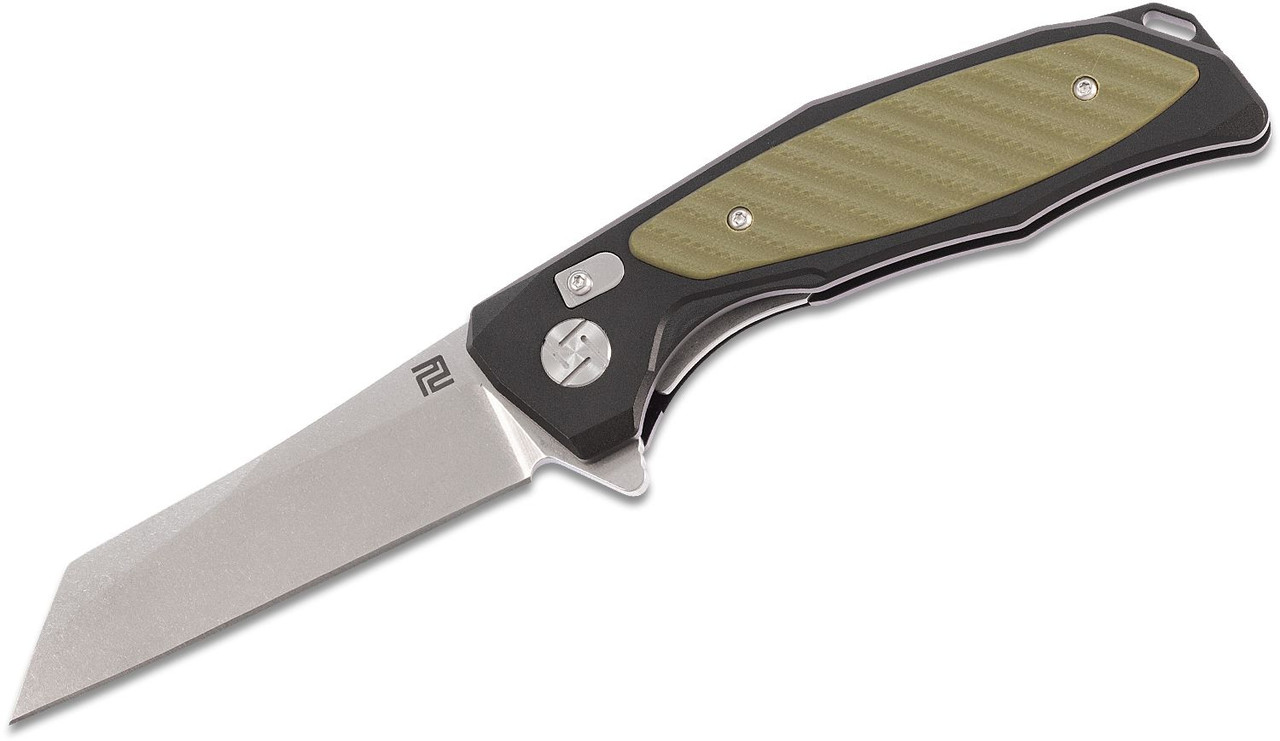 Artisan Cutlery Megahawk Green 3.94 Inch Plain Stonewash Wharncliffe